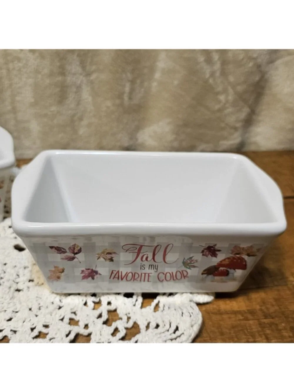 2 Royal Norfolk Ceramic Mini Loaf Double Sided “Fall Is My Favorite Color”